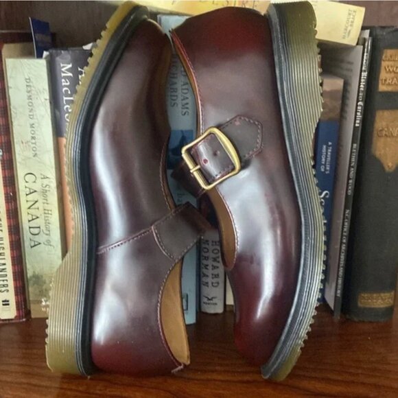 Dr. Marten Corin Mary Jane Shoes Burgundy Rub Off Leather Women’s Size 5 - Picture 9 of 12